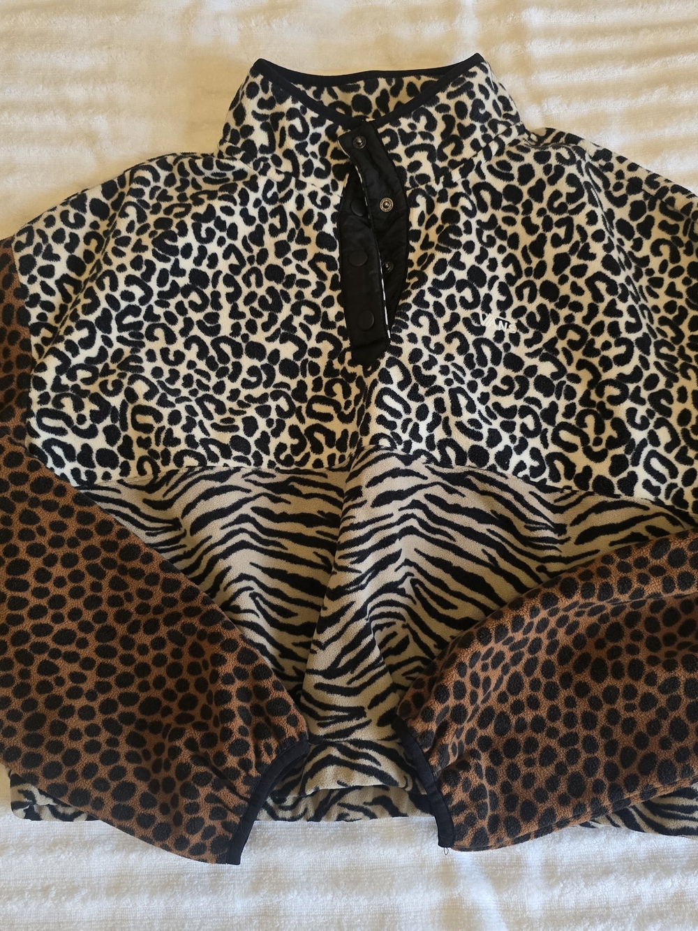 Vans Mixed Animal-Print Teddy Jacket - Black/Brown/Cream